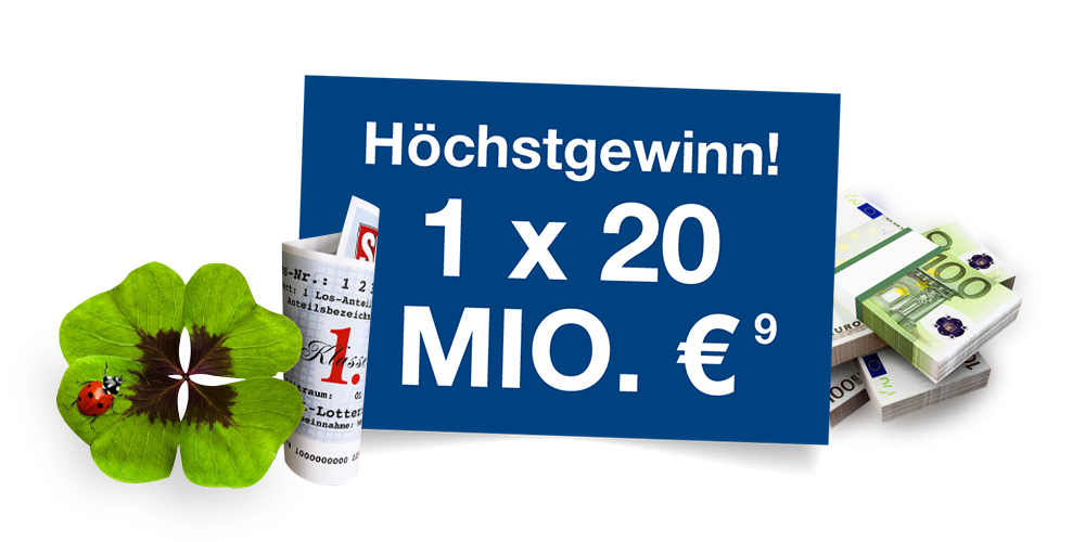Höchstgewinn! 1 x 20 MIO. €(9) – Kleeblatt, SKL Los, Geld