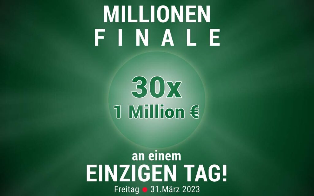 Millionenfinale: 30x 1 Million € an einem einzigen Tag!
